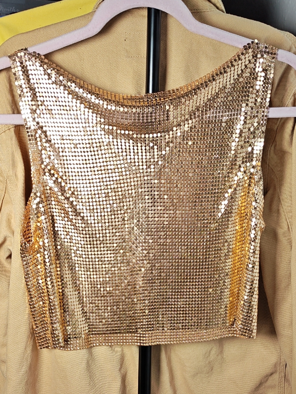 Gold Chain-mail Sleeveless  Top Women